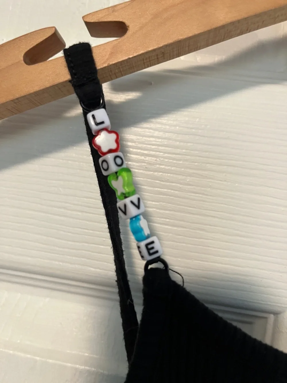 Old Navy Black Ribbed Camisole with Beaded Straps - Picture 3 of 4